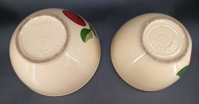 (4) Watt Pottery Apple Mixing Bowls - 5