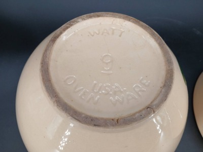 (4) Watt Pottery Apple Mixing Bowls - 6