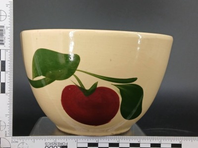 (4) Watt Pottery Apple Mixing Bowls - 10