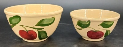 (4) Watt Pottery Apple Mixing Bowls - 11