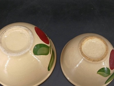 (4) Watt Pottery Apple Mixing Bowls - 14