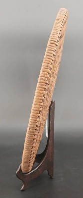 (2) Woven Bamboo Baskets with Painted Designs - 3