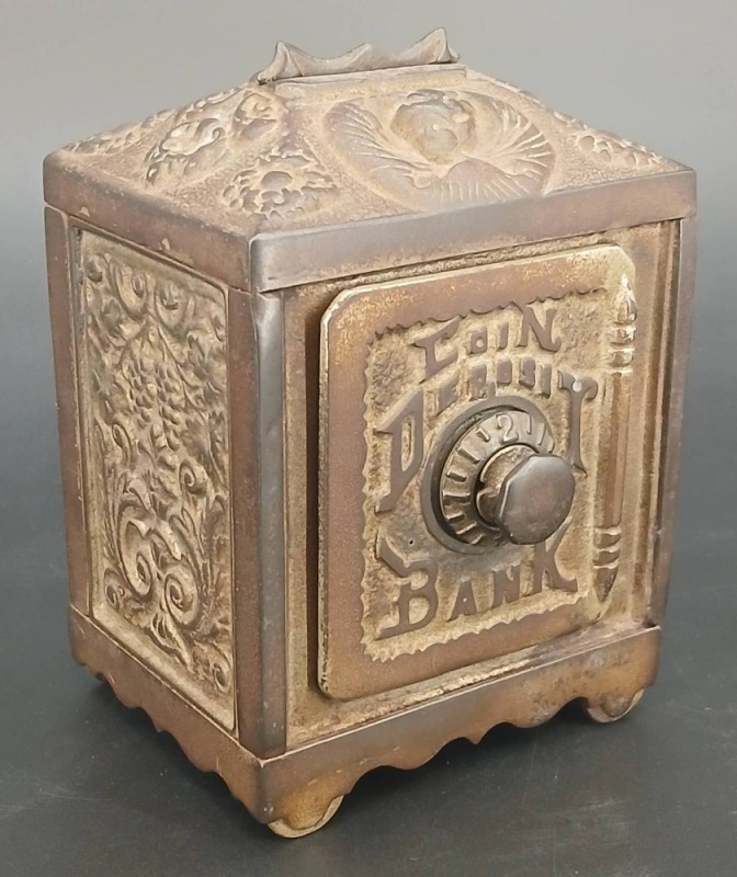 Cast Iron 'Coin Deposit Bank' with Combination