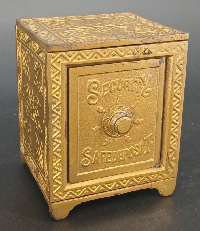 Cast Iron 'Security Safe Deposit' Bank with Combination