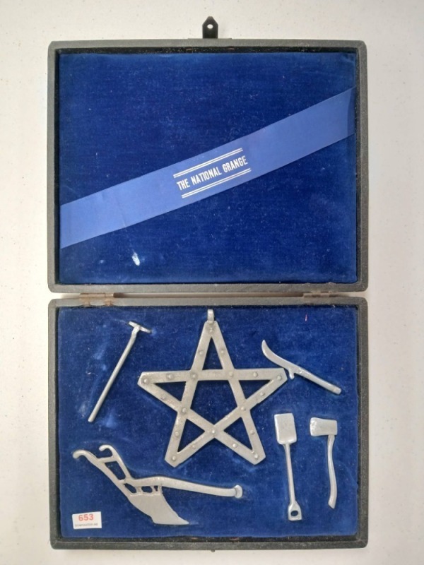 National Grange Metal Ritualistic Tools in Case