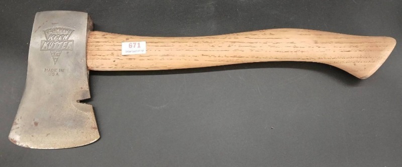 Mrkd. Keen Kutter Hatchet With Wood Handle