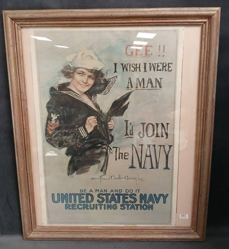 Framed U.S. Navy Recruiting Poster Print
