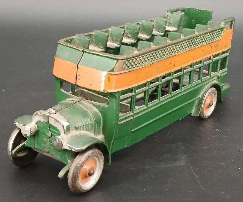 Green Cast Iron Double-Decker Bus