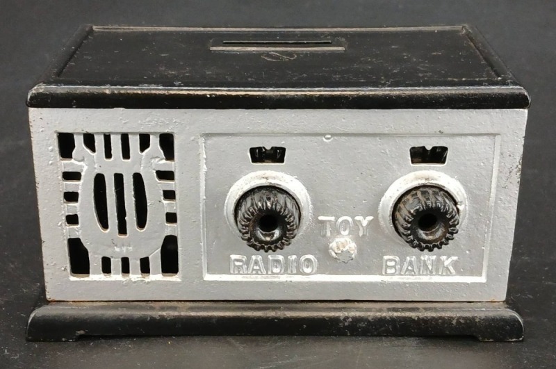 Vintage Metal Toy Radio Bank