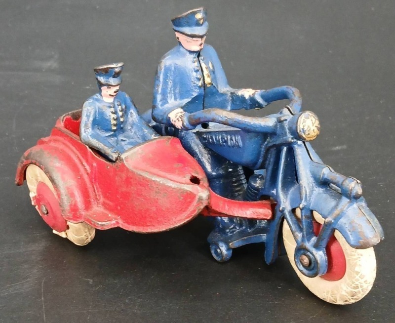 1920's Cast Iron Champion Motorcycle with Sidecar