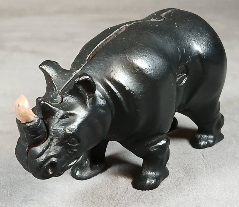 Arcade Cast Iron Rhinoceros Bank