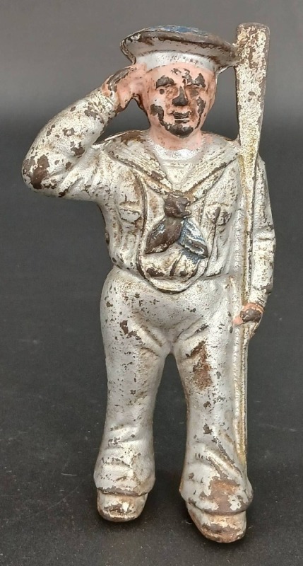 Painted Cast Iron Navy Sailor Bank