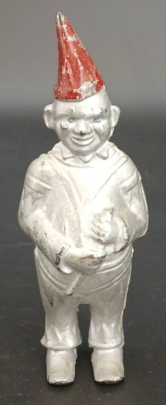 Cast Iron Clown Bank with Red Hat