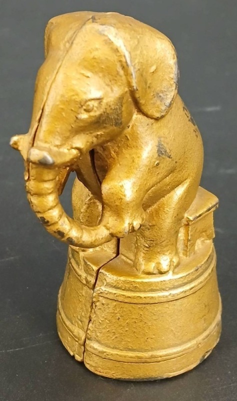 A.C. Williams Cast Iron Elephant on Tub Bank
