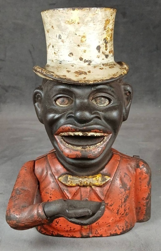 Cast Iron Jolly N High Hat Mechanical Bank
