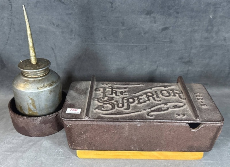 The Superior' Cast Iron Toolbox with Oil Can Holder