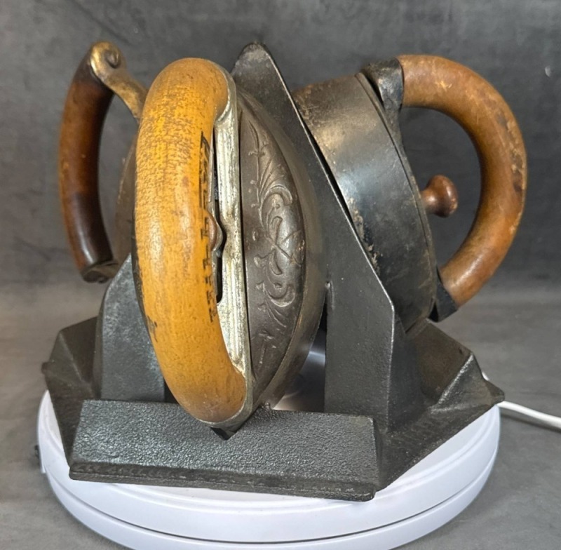 Unique Cast Iron Sad Iron Holder with Irons