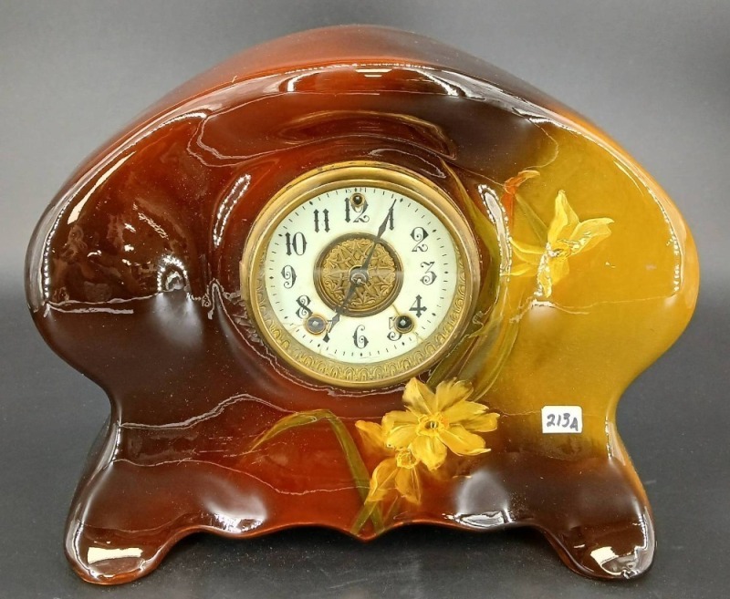 Weller Louwelsa Mantel Clock with Floral Design