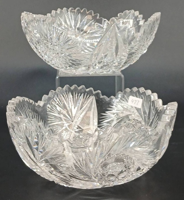 (2) American Brilliant Cut Glass Bowls