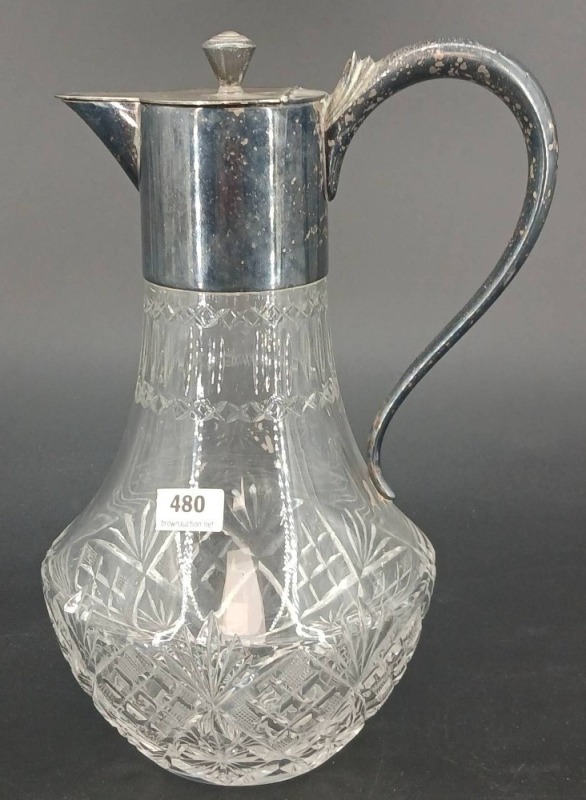 Cut Glass 9.5" Claret Jug