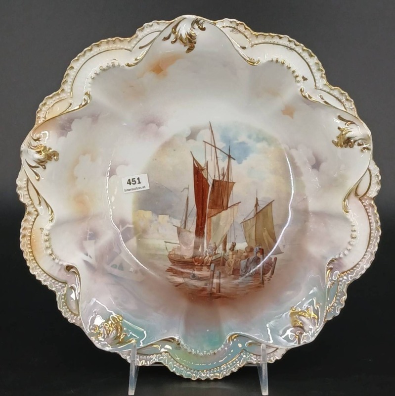 RS Prussia Masted Schooner Scene Bowl