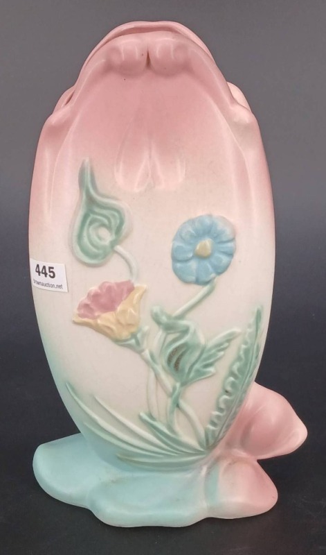Hull Bow-Knot B-9-8.5" Vase in Pastel Glaze