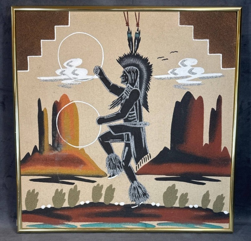 16" x 16" Sand Art in Gold Frame