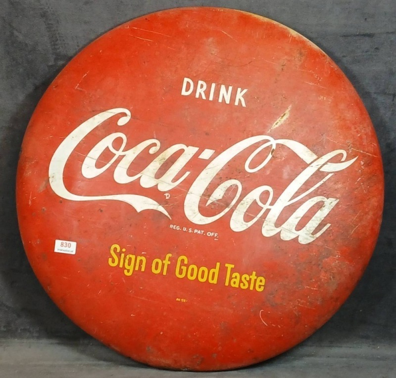1950's Coca-Cola Metal Button Sign
