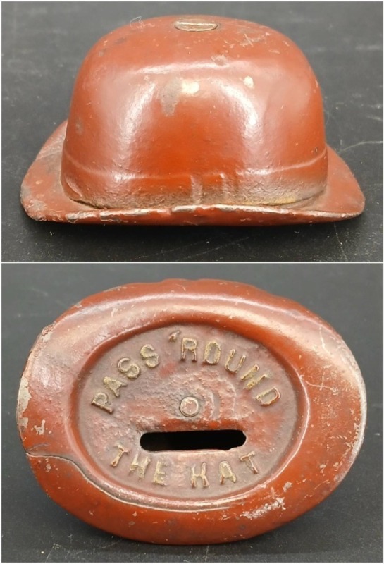 Cast Iron Derby 'Pass Round the Hat' Bank