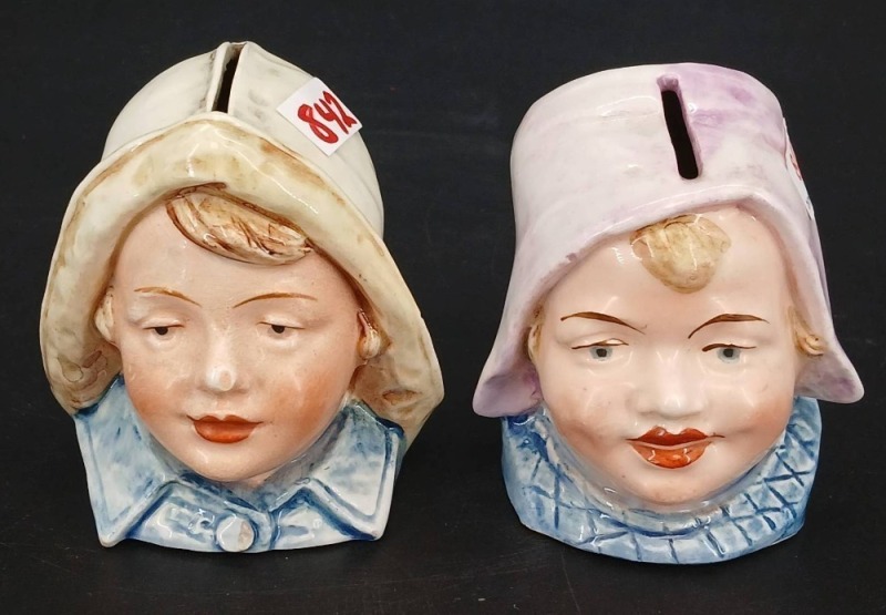 Majolica Bust-Style Coin Banks