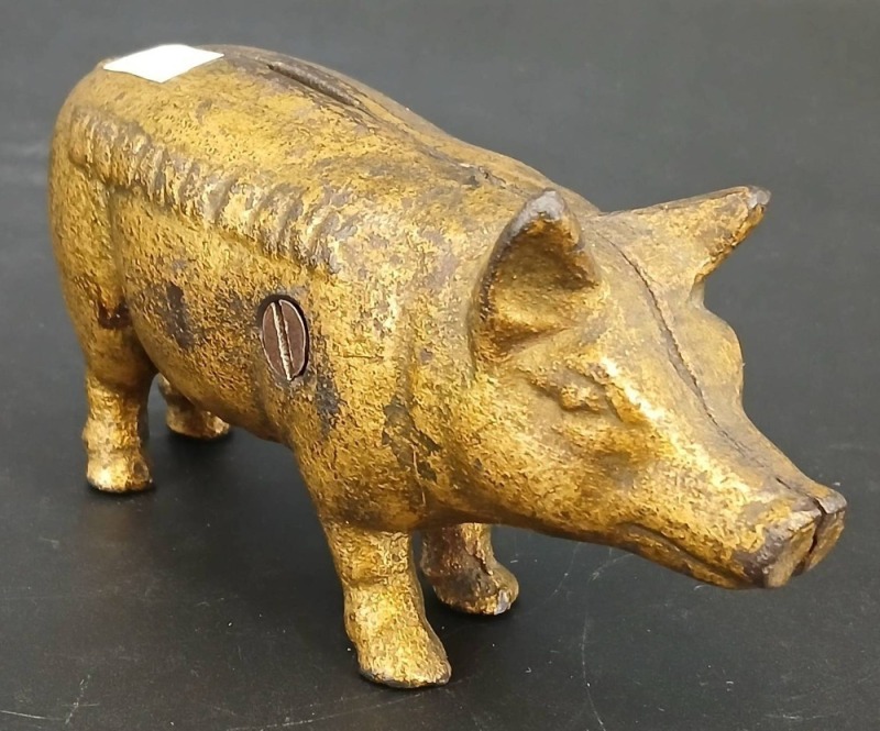 Cast Iron Advertising Pig Bank