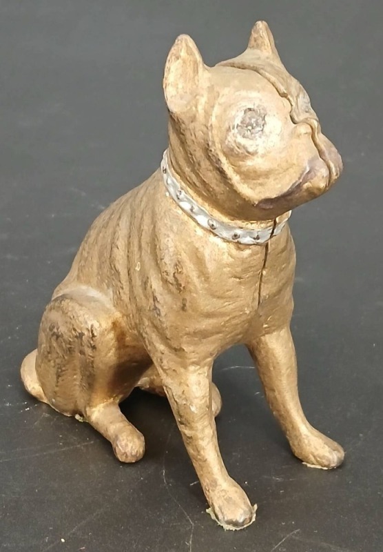 Cast Iron Boxer Dog Still Bank