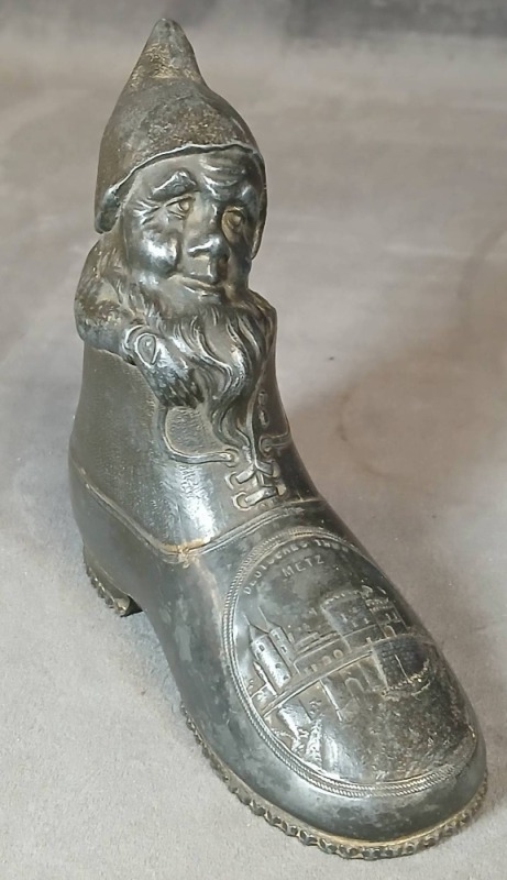 Cast Metal Boot-Shaped Coin Bank