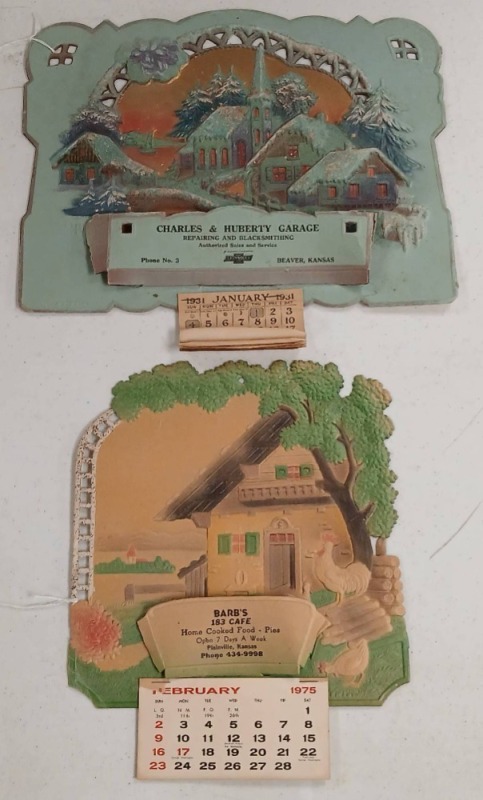 (2) Vintage Advertising Calendars