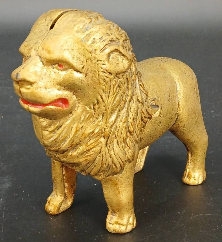 Cast Iron Lion Bank