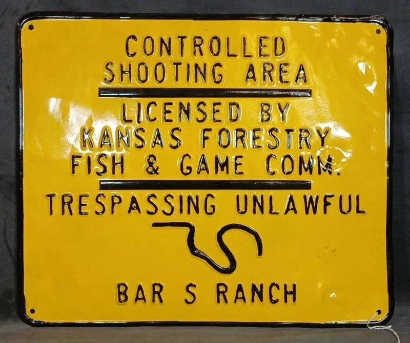 Yellow Kansas Forestry Trespassing Unlawful Sign