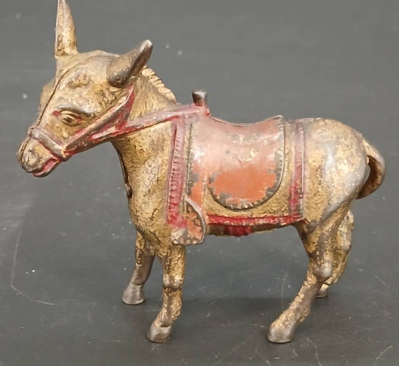 Cast Iron Donkey Bank with Saddle