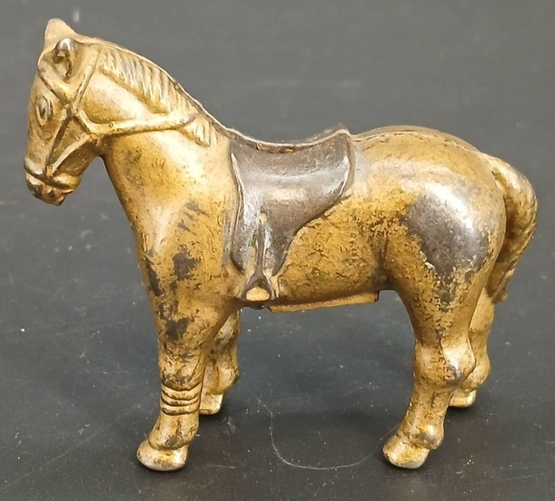 Cast Iron Horse Bank with Saddle