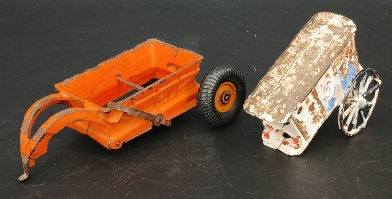 (2) Cast Iron pull behind Toy Trailers