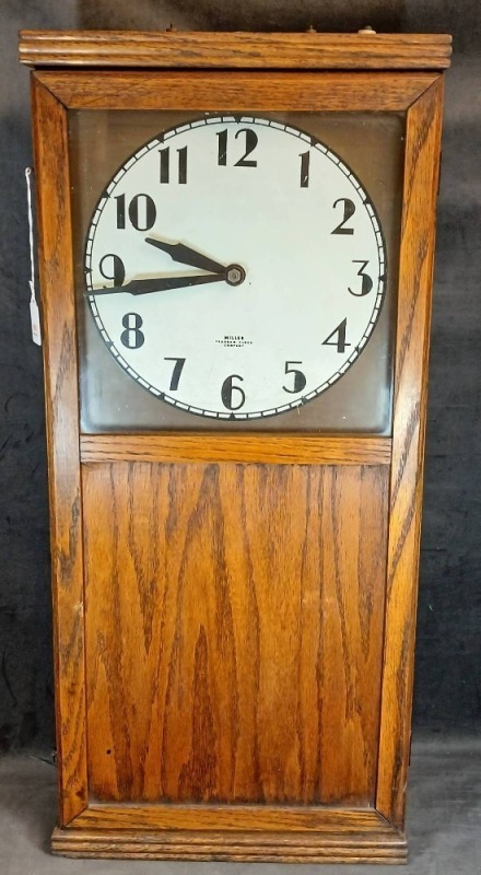 Miller Program Wall Clock in Oak Case