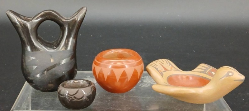 (4) Handmade Native American Pottery Pieces