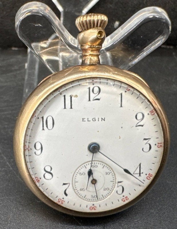 Elgin Pocket Watch With Gold Case