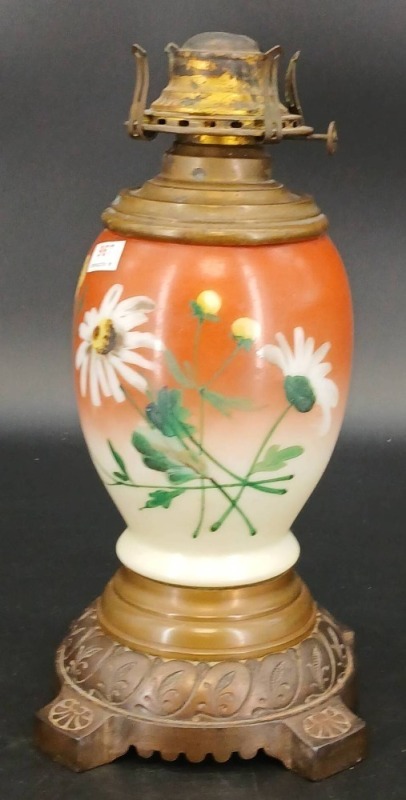 Hand-Painted Glass Kerosene Lamp