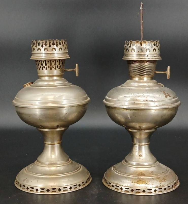 (2) Aladdin Mantle Oil Lamps