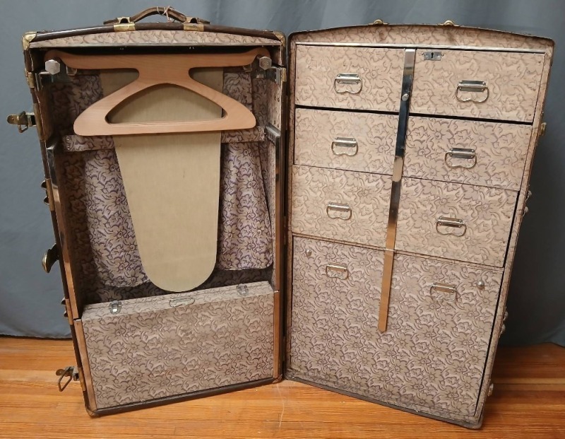 H.W. Rountree Steamer Trunk with Interior Drawers