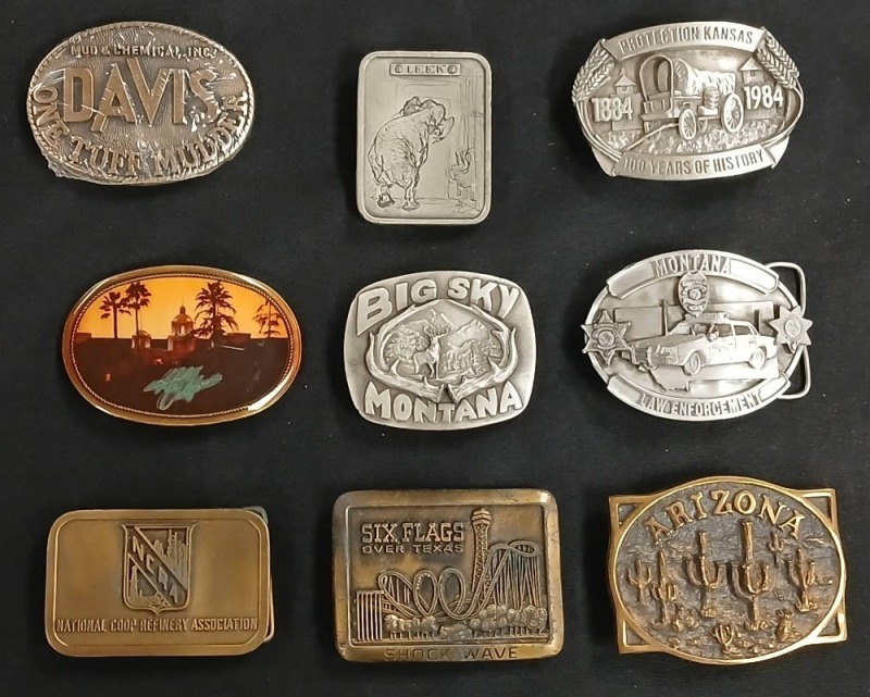 (9) Commemorative Belt Buckles