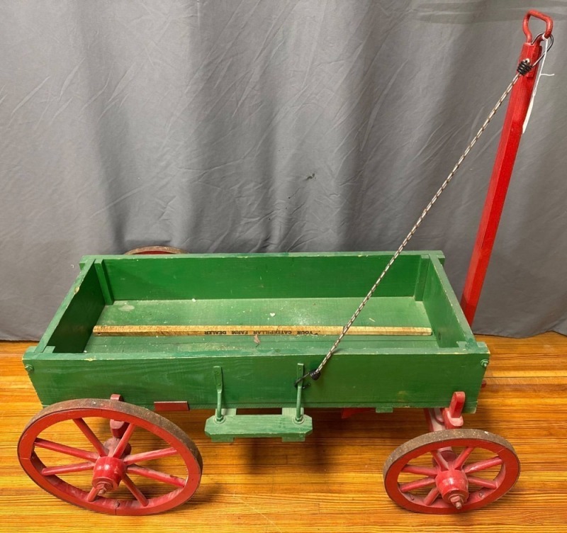 Wooden Hand-Pulled Wagon, Perhaps Amish Made
