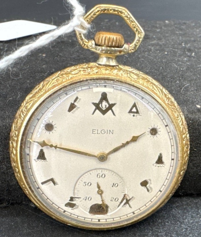 Elgin Pocket Watch with Masonic Symbols