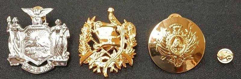 (4) Military-Style Pins and Badges